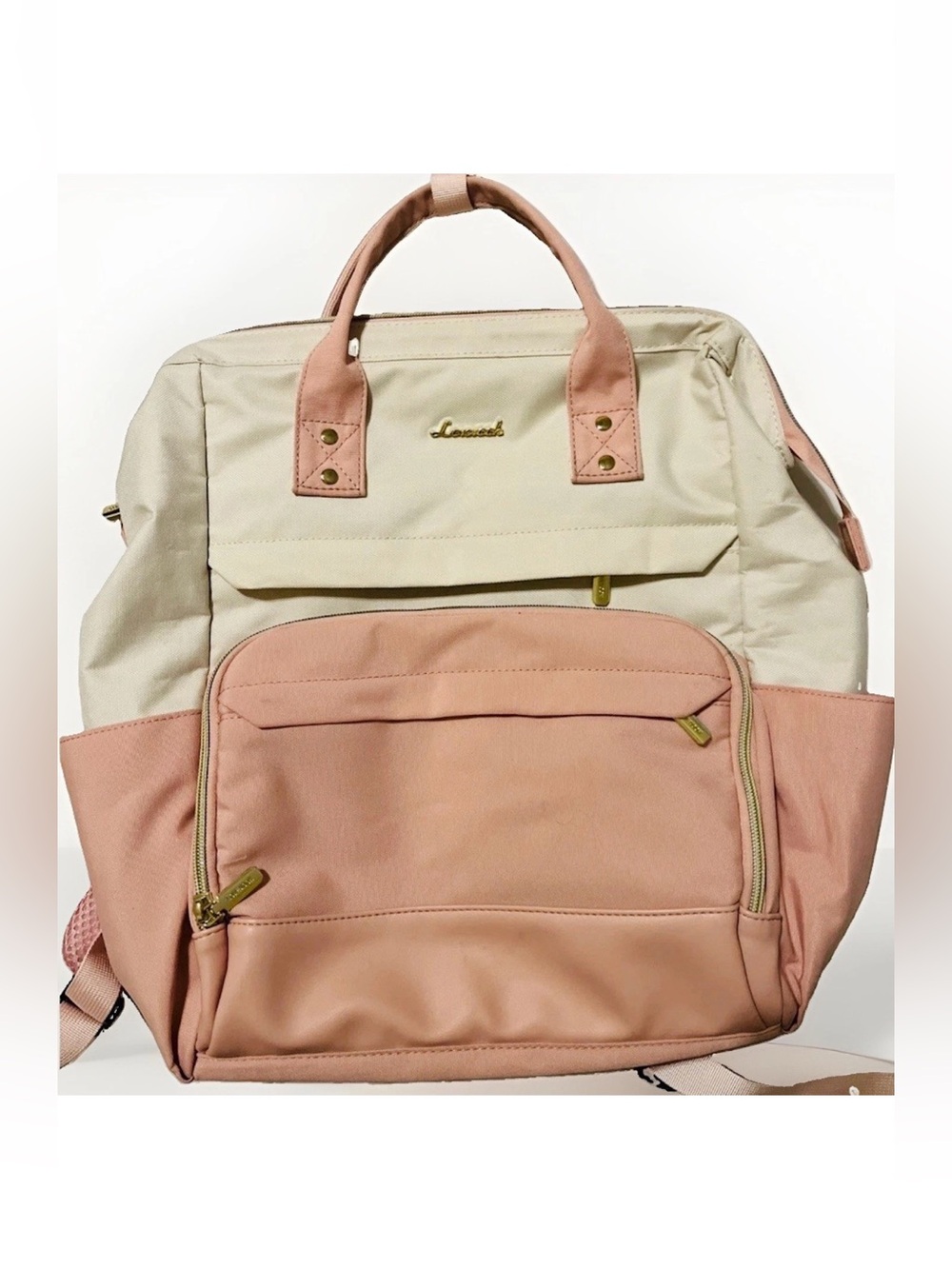 Lovevook Backpack Or Handles Bag Pink/cream Work School Travel Carry On Laptop
